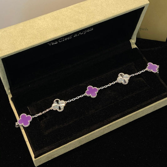 [Kincade Jewelery]Kincade  5 MOTIFS  PURPLE VIOLET BRACELET SILVER