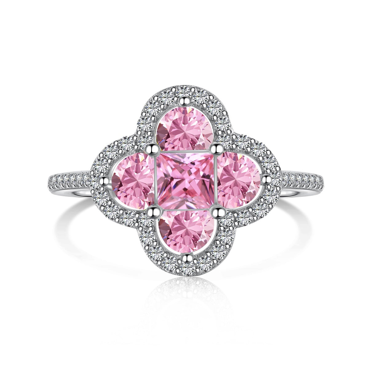 [Kincade Jewelery]Luxurious Eternity Flower Shape Banquet Ring