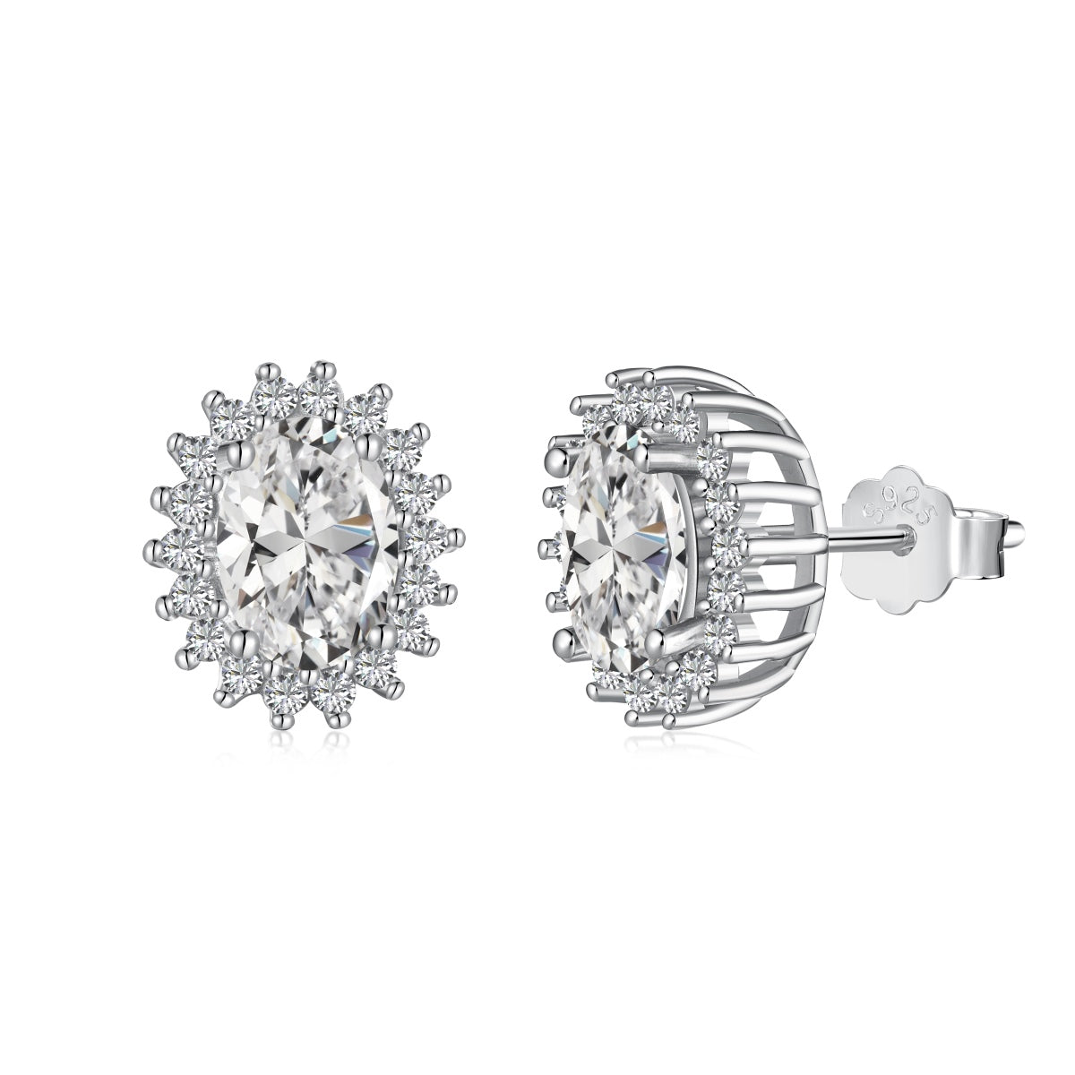 [Kincade Jewelery]Delicate Radiant Oval Cut Daily Earrings