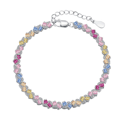 [Kincade Jewelery]Ornate Colorful Flower Shape Party Bracelet