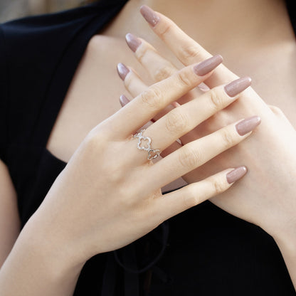 [Kincade Jewelrys]Hollow Design Four-Leaf Clover Flower Shape Ring