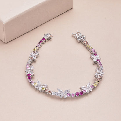 [Kincade Jewelery]Ornate Colorful Butterfly Shape Round Cut Daily Bracelet