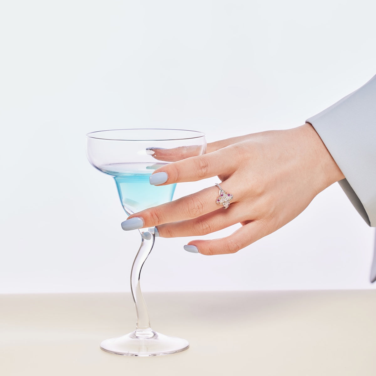 [Kincade Jewelery]Luxurious Colorful Flower Shape Banquet Ring