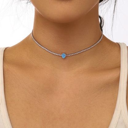 [Kincade Jewelery]1.0 carat Unique Pear Cut Tennis Necklace