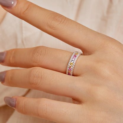 [Kincade Jewelery]Delicate Colorful Round Cut Daily Ring