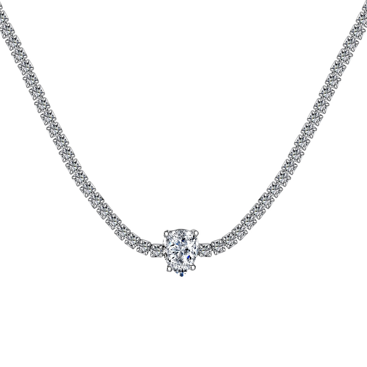 [Kincade Jewelery]1.0 carat Unique Pear Cut Tennis Necklace