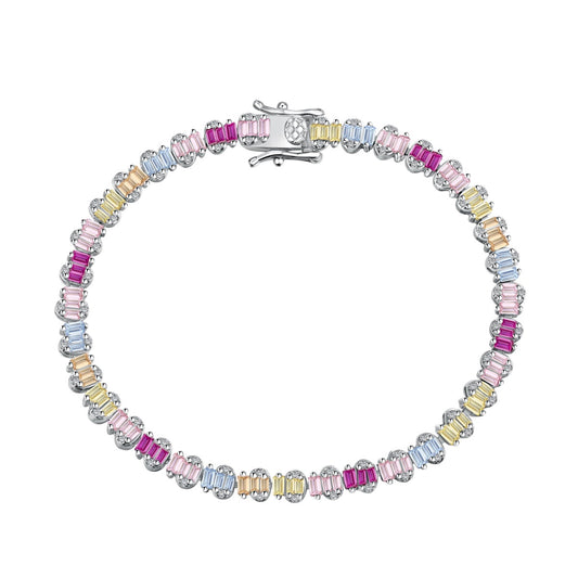 [Kincade Jewelery]Delicate Colorful Emerald Cut Party Bracelet