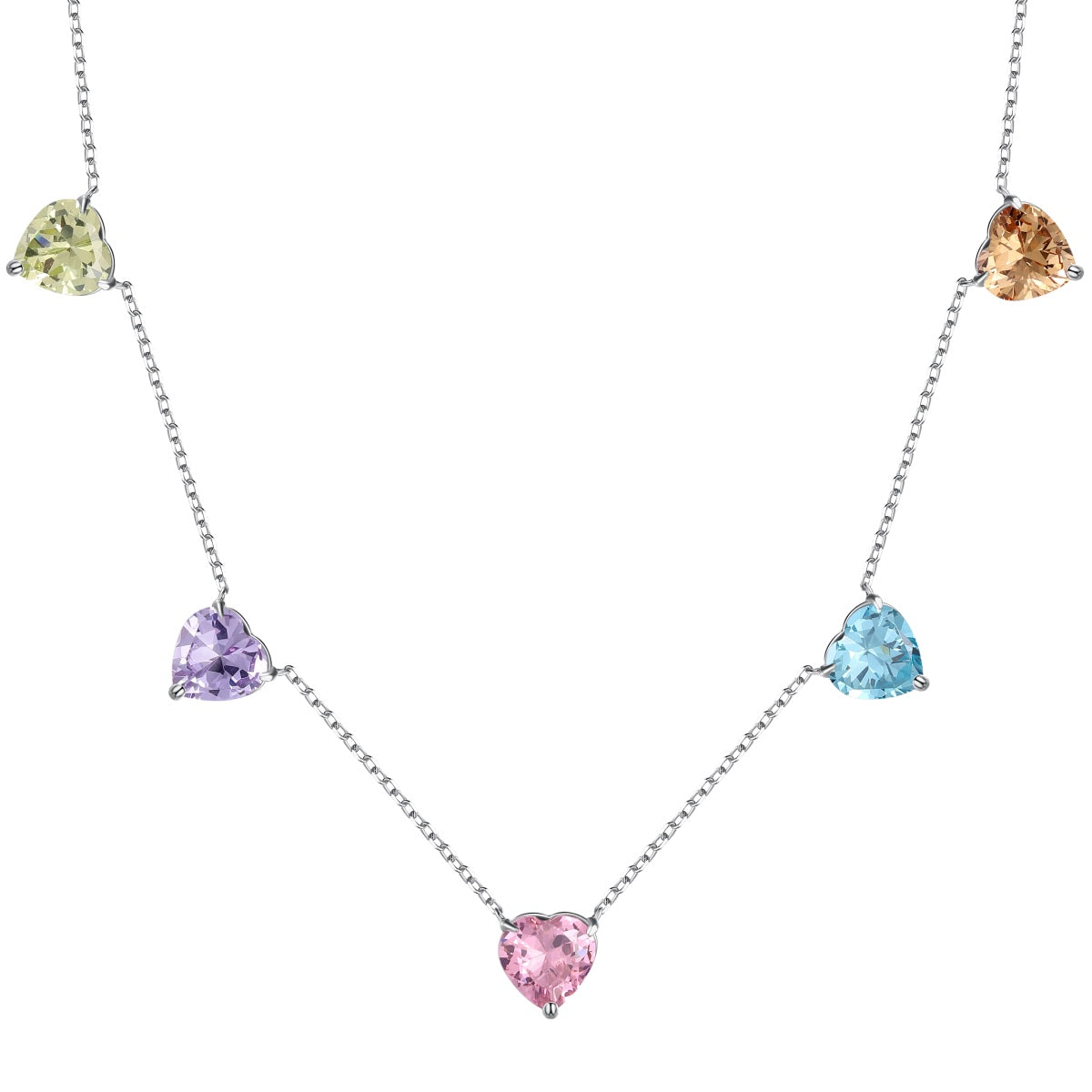 [Kincade Jewelery]Sparkling Colorful Heart Cut Necklace