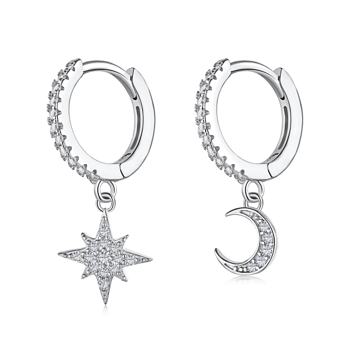 [Kincade Jewelery]Star and Moon Asymmetric Earrings