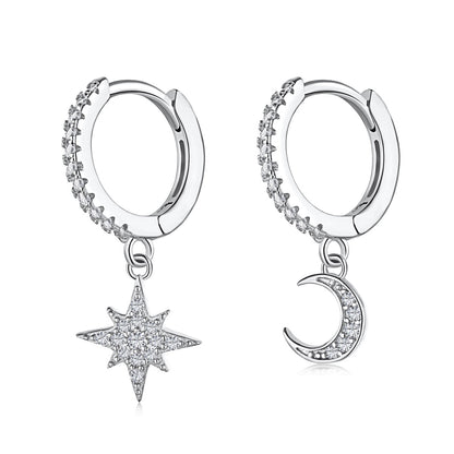 [Kincade Jewelery]Star and Moon Asymmetric Earrings