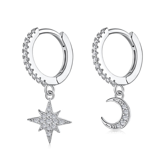 [Kincade Jewelery]Star and Moon Asymmetric Earrings