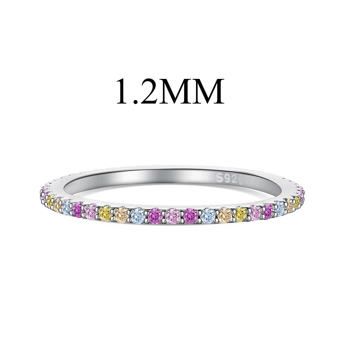 [Kincade Jewelery]Ornate Colorful Round Cut Tennis Ring