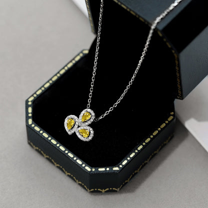 [Kincade Jewelery]Elegant Flower Shape Pear Cut Necklace