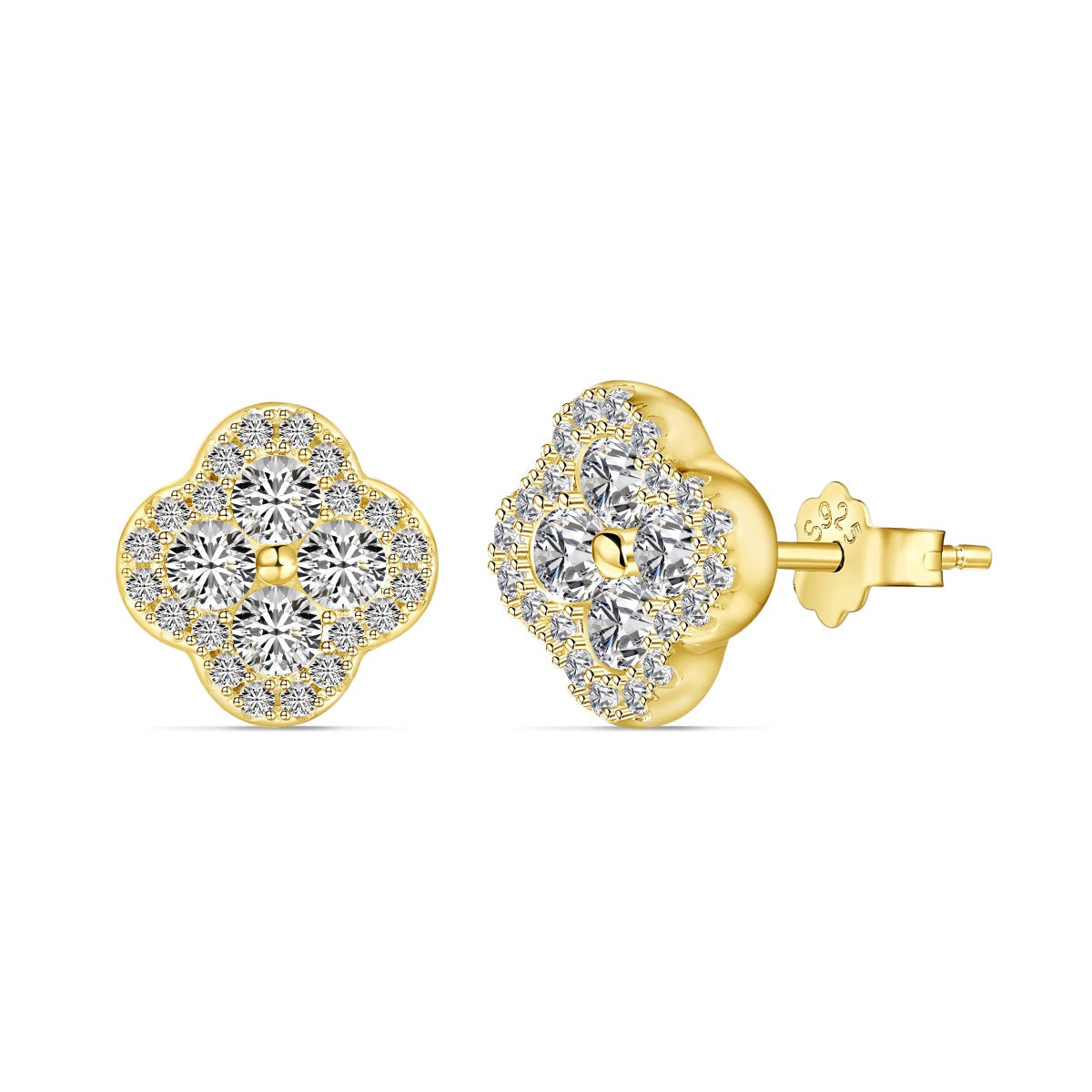 [Kincade Jewelrys]Four-Leaf Clover Flower Shaped Earrings