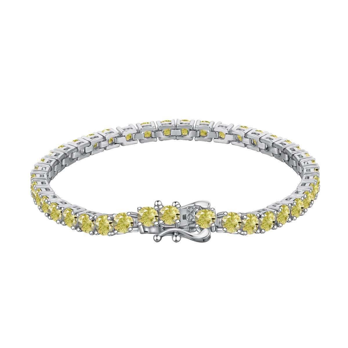 [Kincade Jewelery]Ornate Dazzling Round Cut Tennis Bracelet