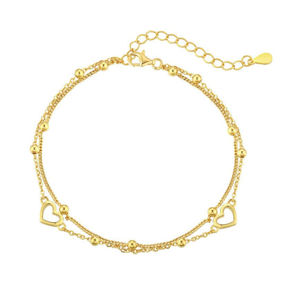 [Kincade Jewelery]Dainty Double Layer Love Heart Bracelet