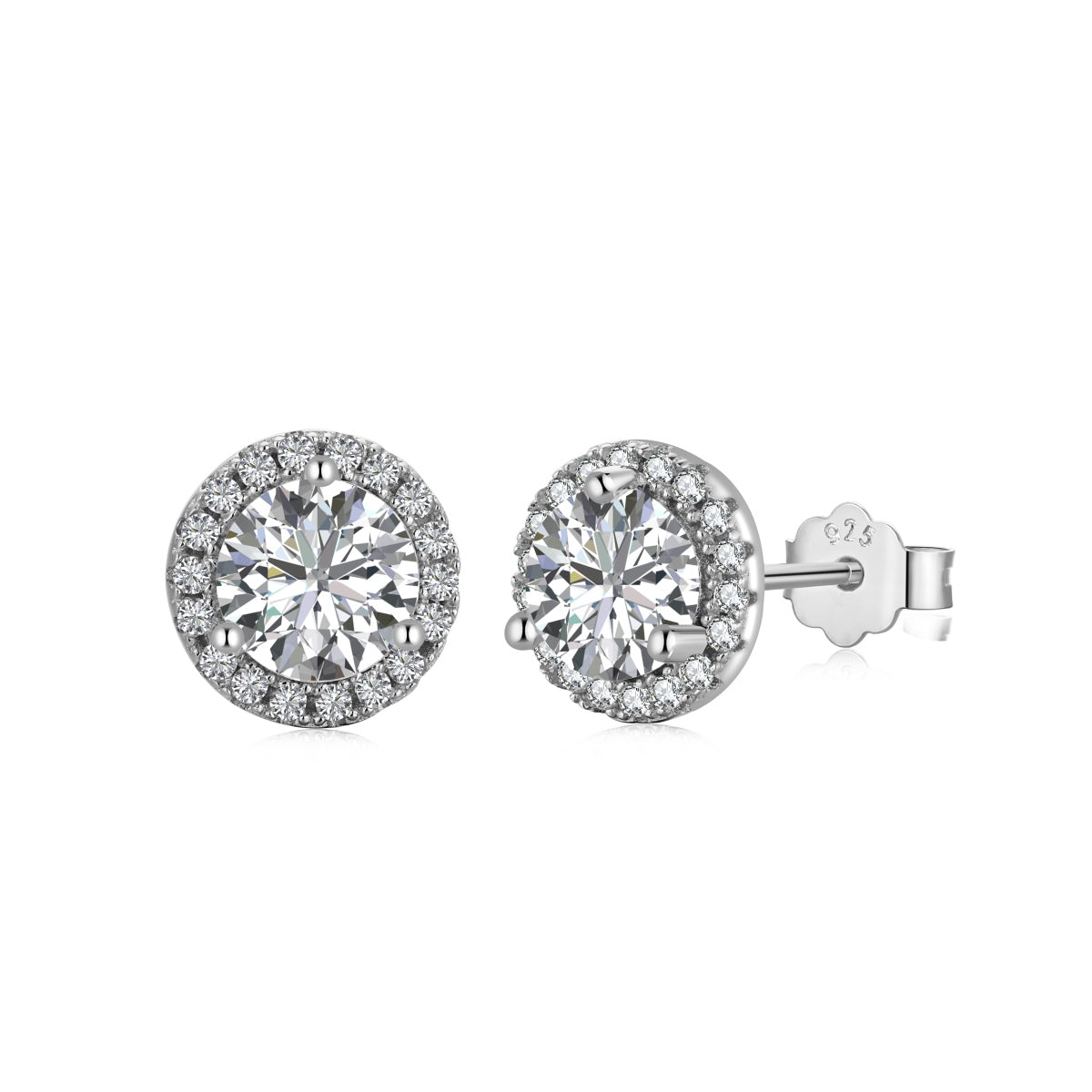 [Kincade Jewelery]Classic Princess Round Shape Earrings