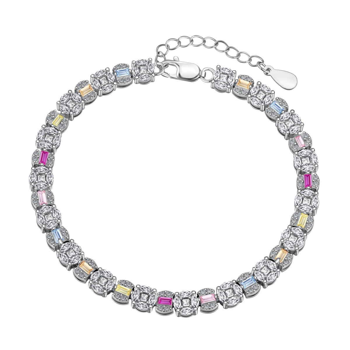 [Kincade Jewelery]Dazzling Radiant Multi Cut Daily Bracelet