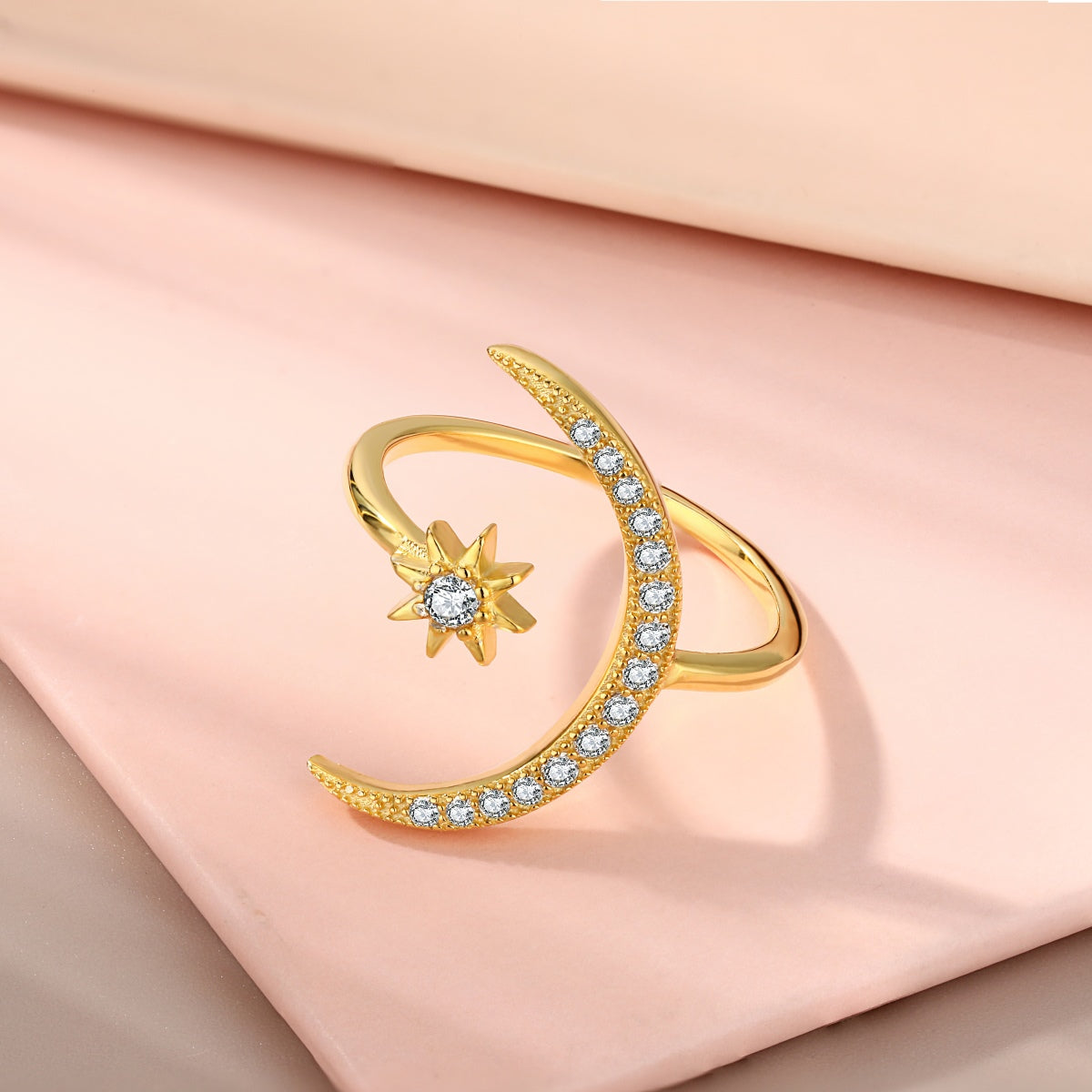 [Kincade Jewelery]Eternity Moon & Star Ring