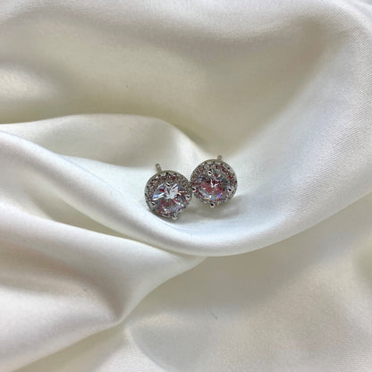 [Kincade Jewelery]Classic Princess Round Shape Earrings
