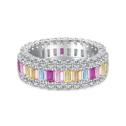 [Kincade Jewelery]Dainty Colorful Radiant Cut Daily Ring