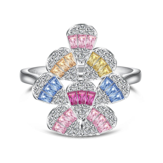 [Kincade Jewelery]Sparkling Colorful Water Drop Shape Daily Ring