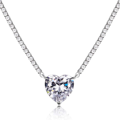 [Kincade Jewelery]8.0 Carat Versatile Colorful Sweet Heart-Shaped Tennis Necklace