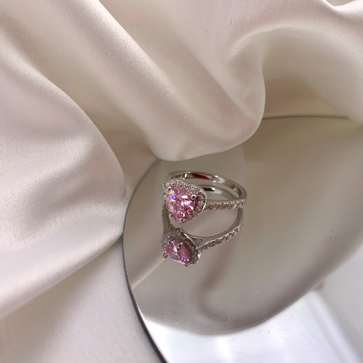 [Kincade Jewelery]Eternity Splashy Romantic Heart Shape Lover Ring
