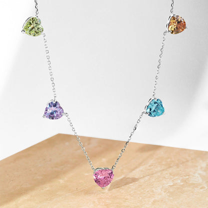 [Kincade Jewelery]Sparkling Colorful Heart Cut Necklace