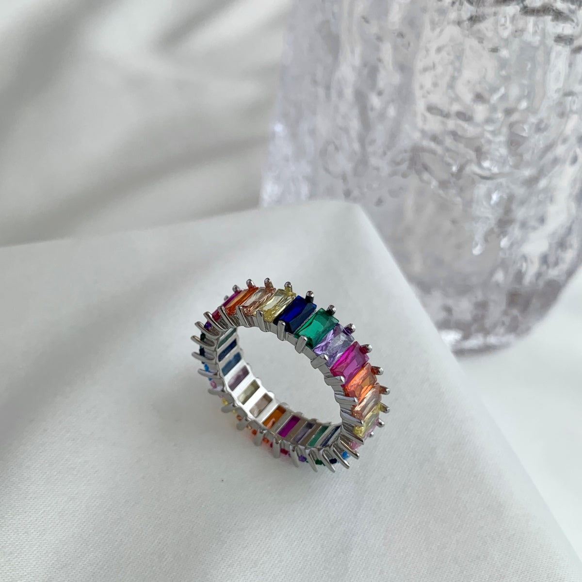 [Kincade Jewelery]Unique Colorful Radiant Cut RIng