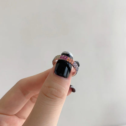 [Kincade Jewelery]Unique Colorful Round Cut Tennis Ring