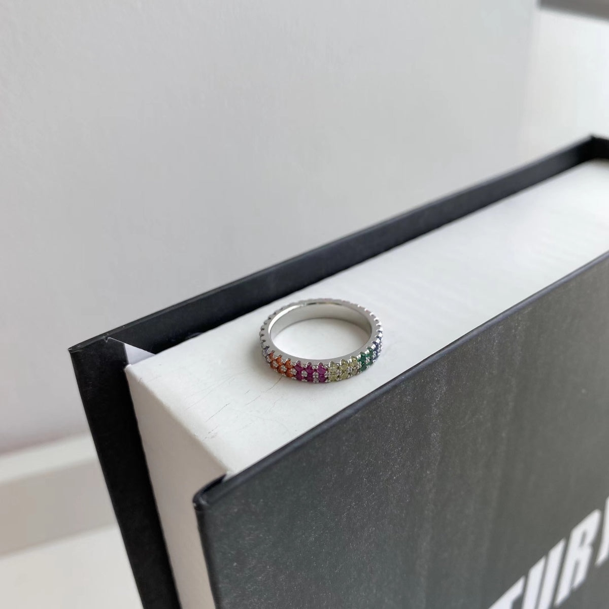 [Kincade Jewelery]Unique Colorful Round Cut Tennis Ring