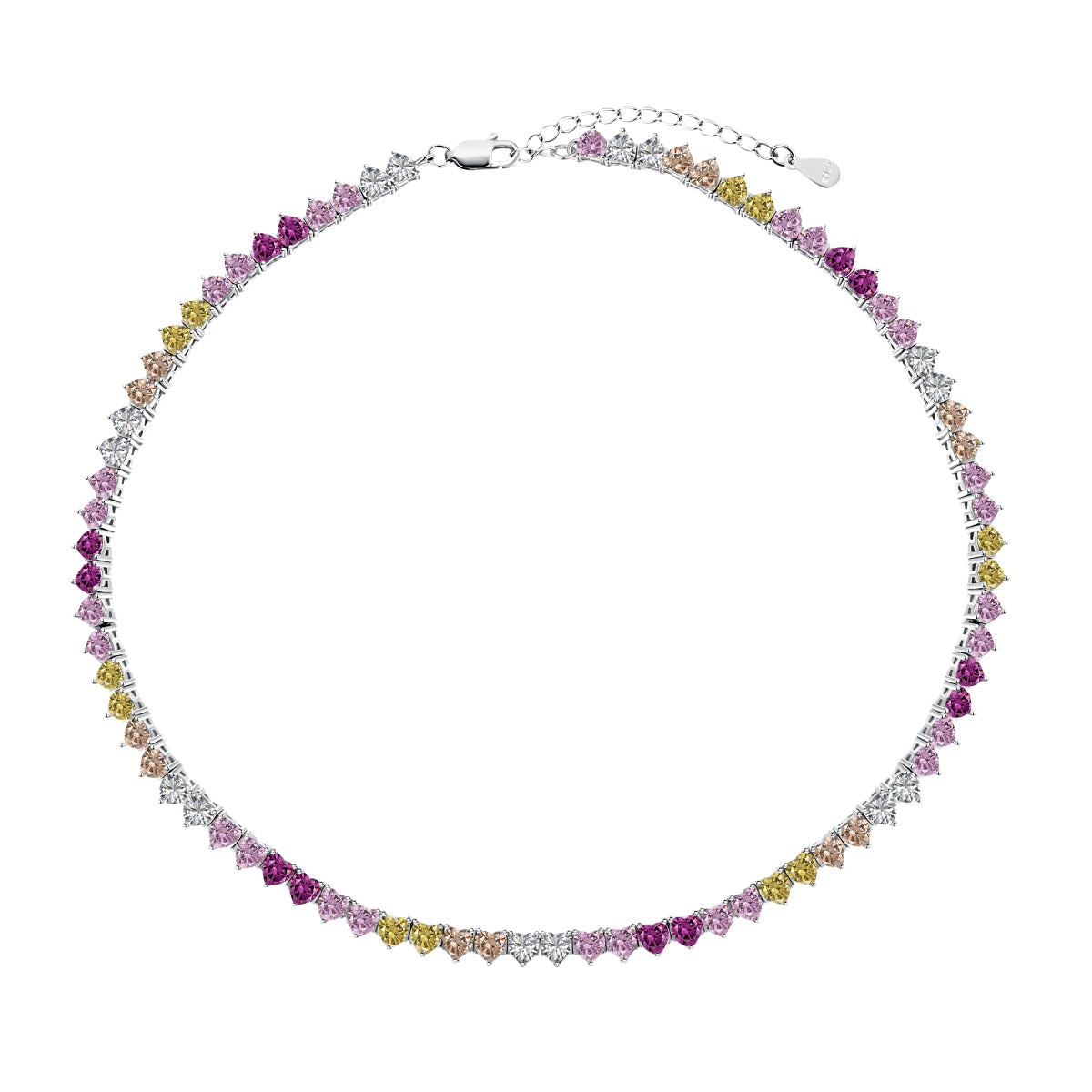 [Kincade Jewelery]Sparkling Colorful Full Heart Tennis Necklace