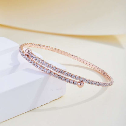 [Kincade Jewelery]Row of Diamonds Round Fashion Bracelet