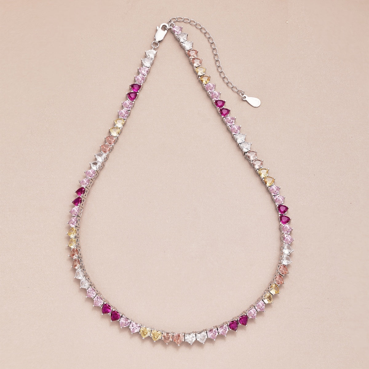 [Kincade Jewelery]Sparkling Colorful Full Heart Tennis Necklace