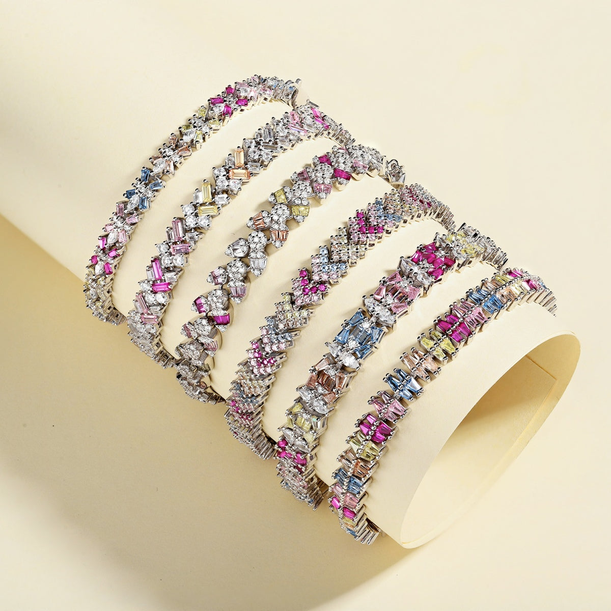 [Kincade Jewelery]Sparkling Exquisite Multi Cut Party Bracelet