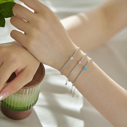 [Kincade Jewelery]0.5 Carat Elegant Romantic Heart Shape Lover Bracelet