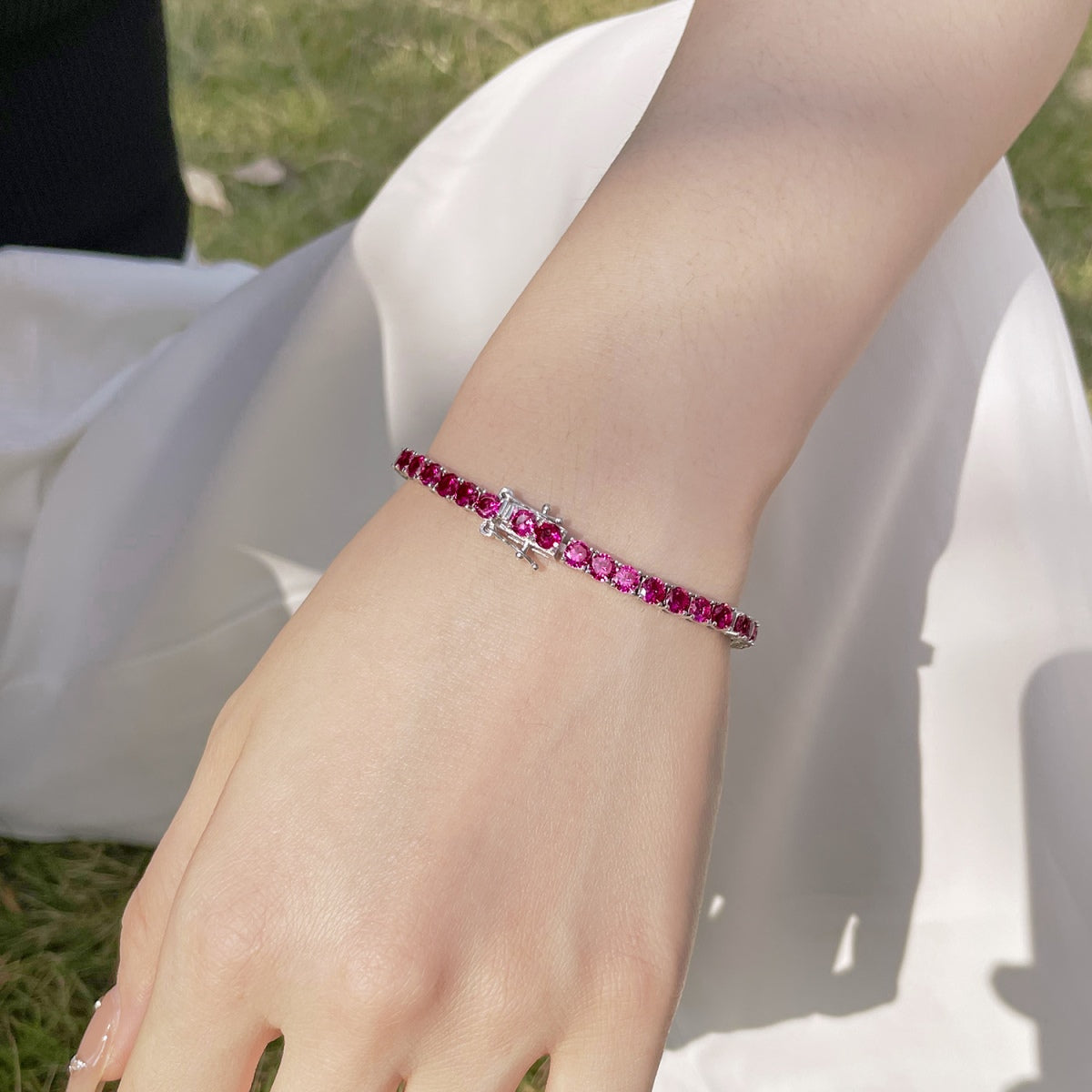 [Kincade Jewelery]Radiant Colorful Round Cut Party Bracelet