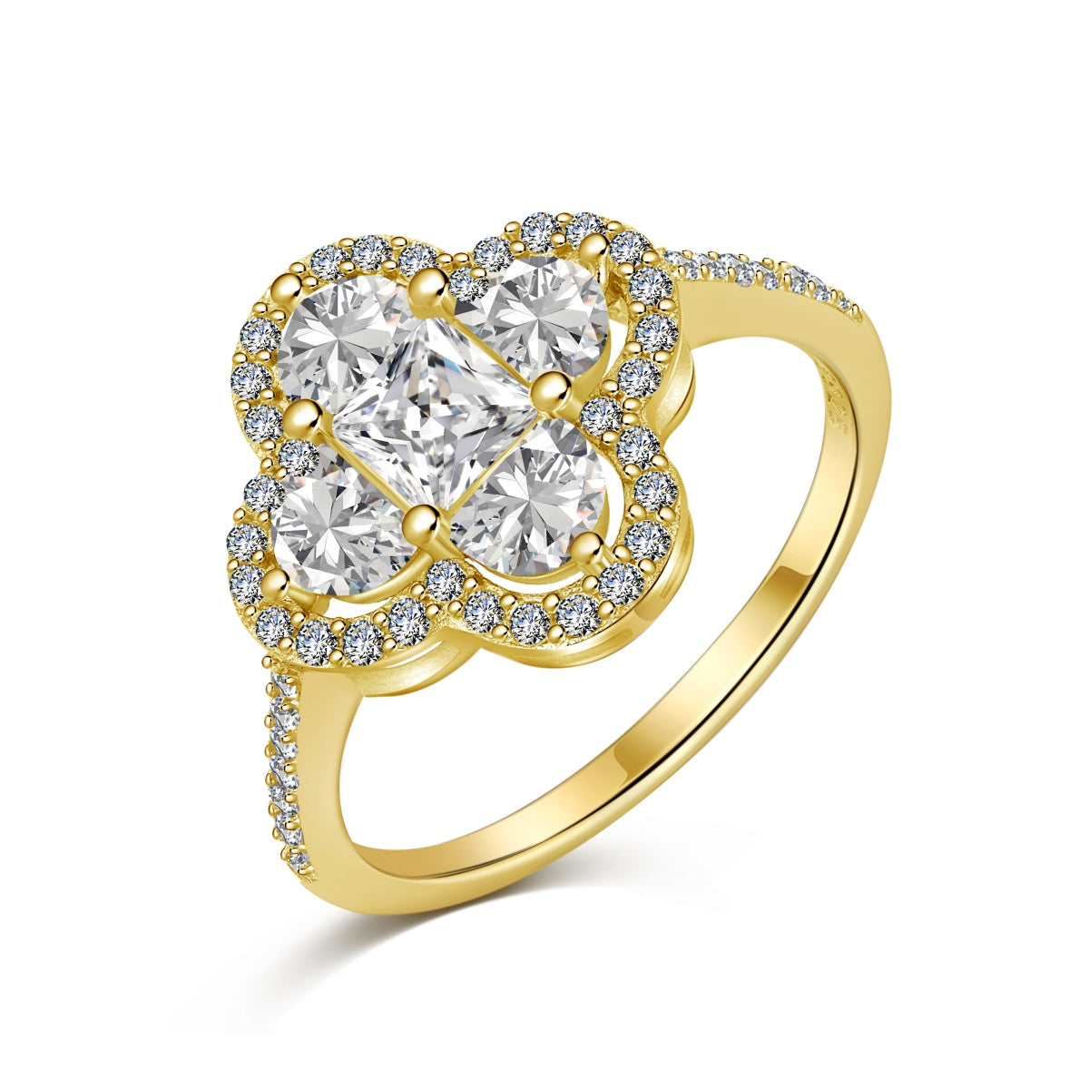[Kincade Jewelery]Luxurious Eternity Flower Shape Banquet Ring