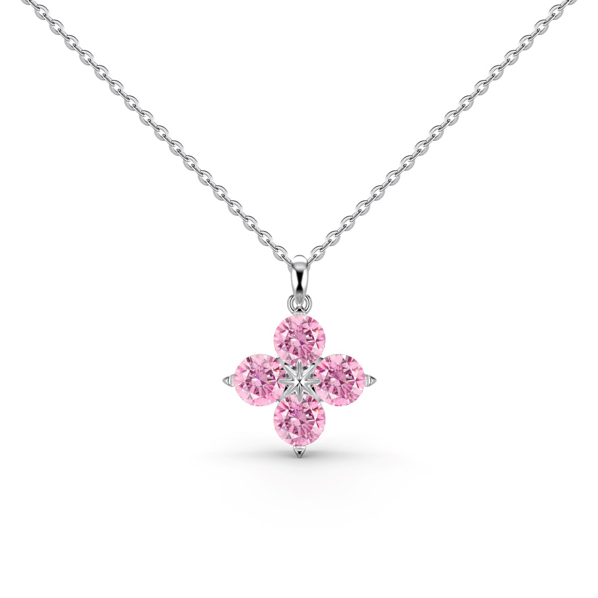 [Kincade Jewelrys]Four-Leaf Clover And Eight-Pointed Star Necklace