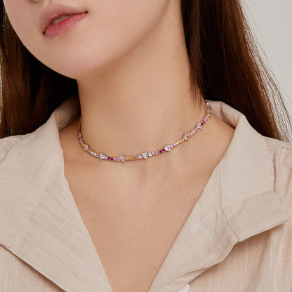 [Kincade Jewelery]Delicate Colorful Rainbow Tennis Chain