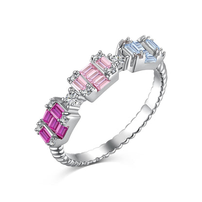 [Kincade Jewelery]Unique Colorful Emerald Cut Party Ring