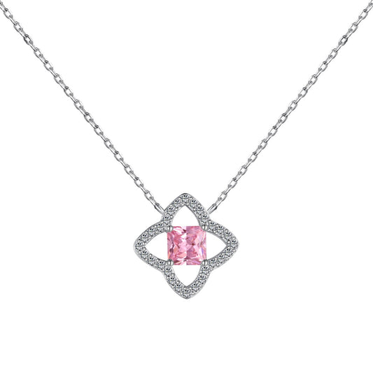 [Kincade Jewelery]Exquisite Flower Shape Princess Cut Necklace