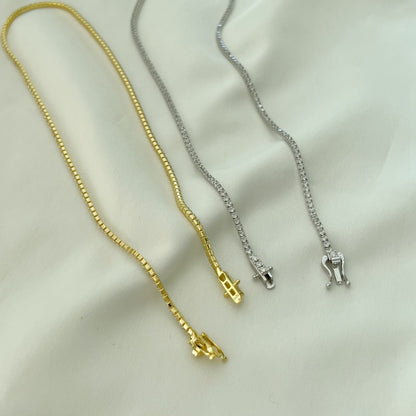 [Kincade Jewelery]Delicate Round Shape Tennis Necklace