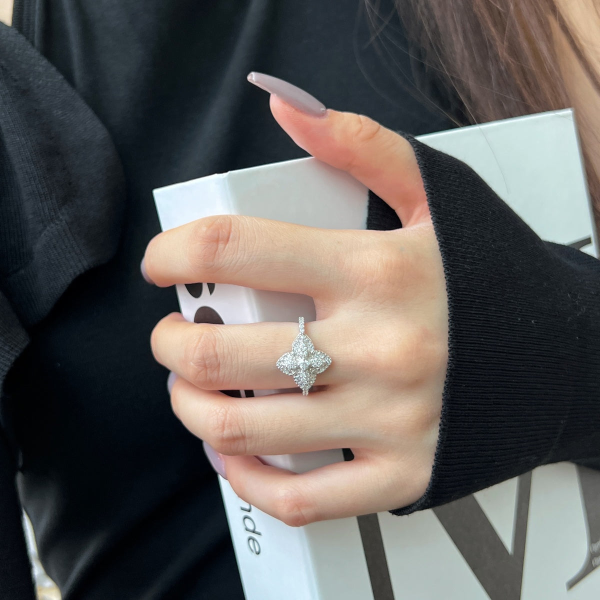 [Kincade Jewelery]Luxurious Colorful Flower Shape Banquet Ring