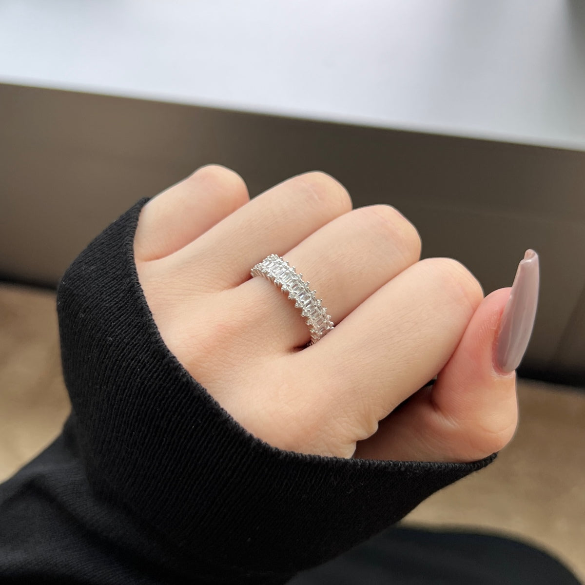 [Kincade Jewelery]Splashy Ornate Emerald Cut Cocktail Ring