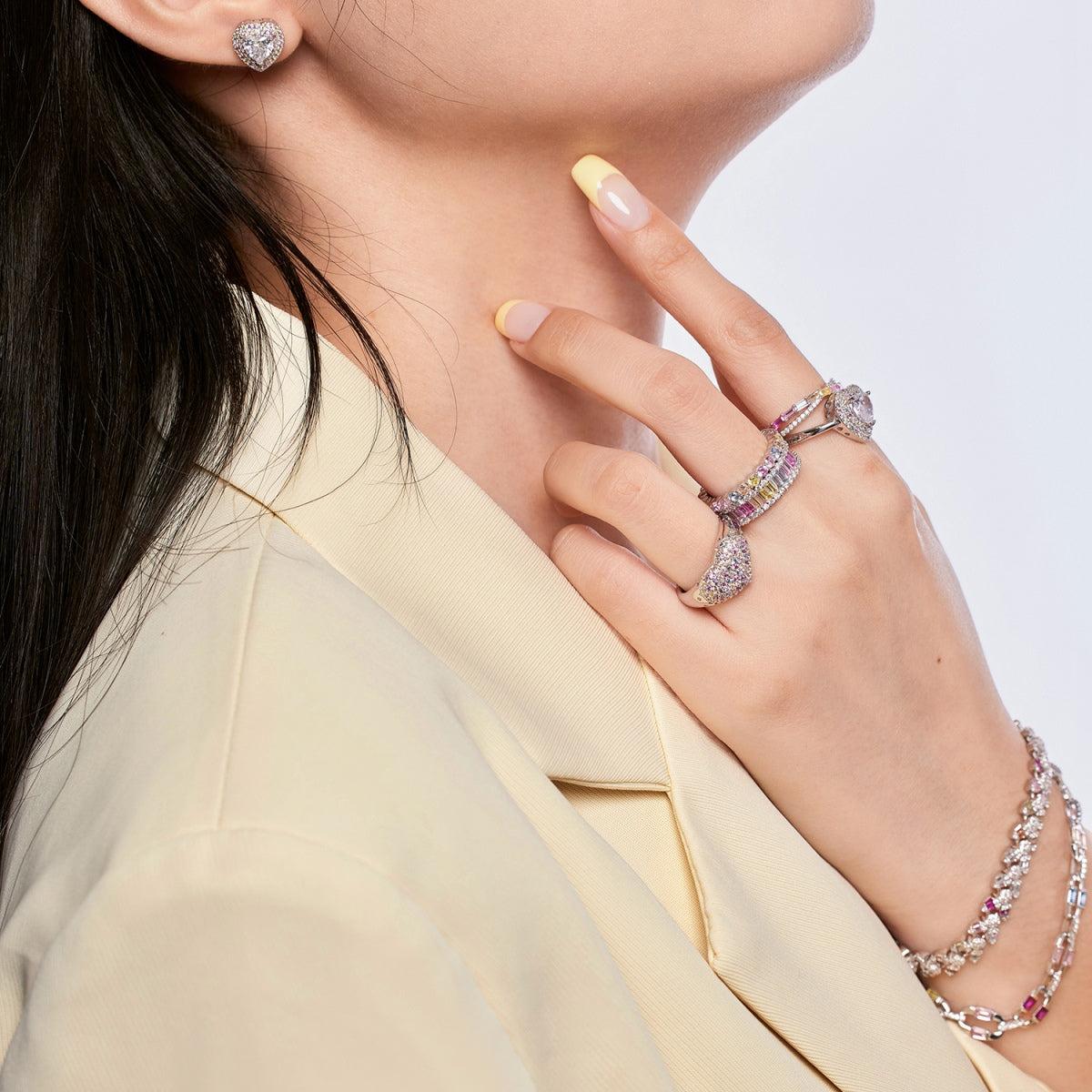 [Kincade Jewelery]Delicate Ebullient Heart Shape Wedding Ring