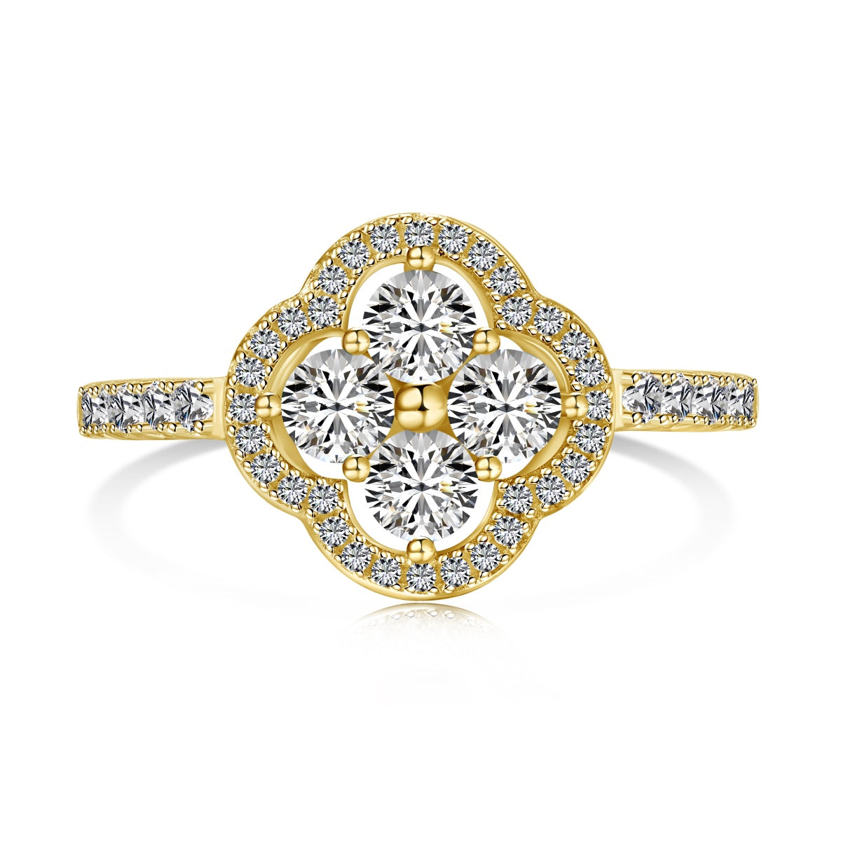 [Kincade Jewelrys]Four Leaf Clover Flower Design Ring