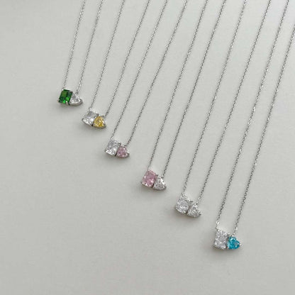 [Kincade Jewelery]Dazzling Square & Heart Shape Necklace