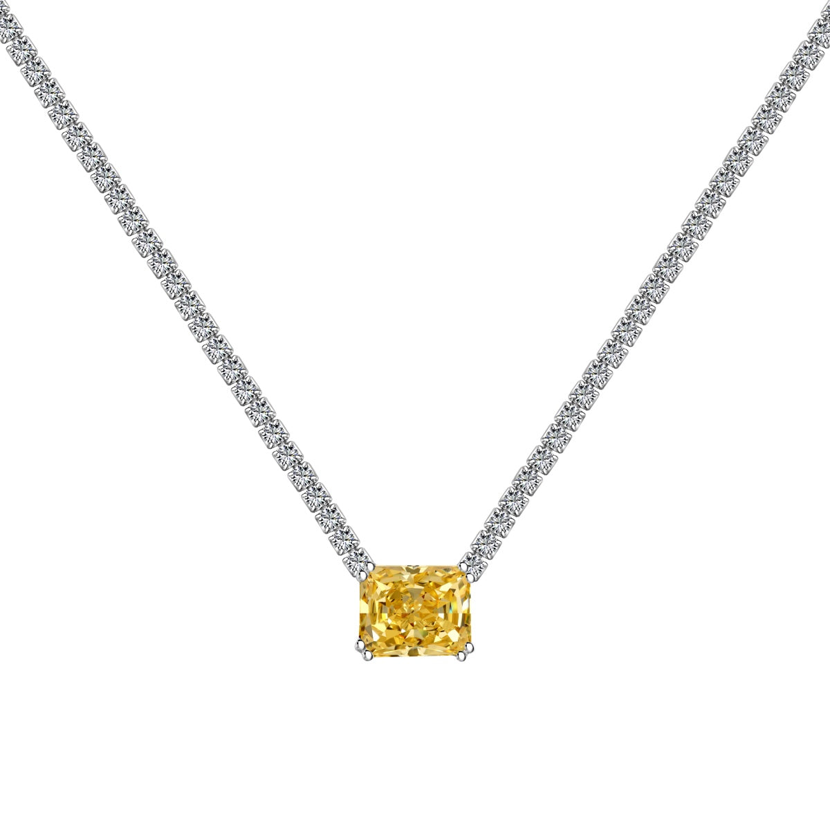 [Kincade Jewelery]4.0 Carat Elegant Radiant Cut Necklace
